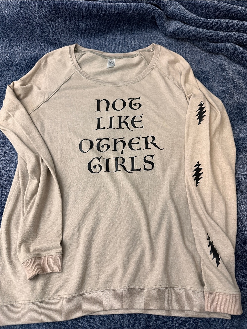 Alternative Beige "Not Like Other Girls" Graphic Sweatshirt